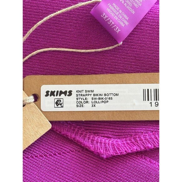 Skims Swim Knit Strappy Bikini Bottom Lollipop Size 3X - Picture 7 of 7